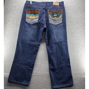 Coogi Jeans Men's Vintage Embroidered Colorful Long Denim Shorts Size 40 (A39)